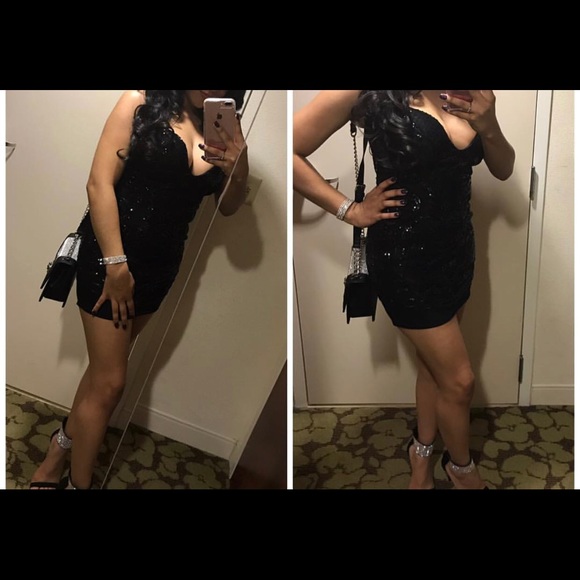 Black Sequin Dress - Picture 2 of 4